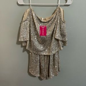 New with tags, Brooklyns off the shoulder romper, never worn